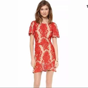 Red backless boutique dress
